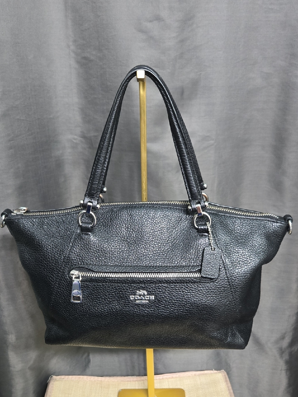 Coach Black Pebbled Leather Satchel